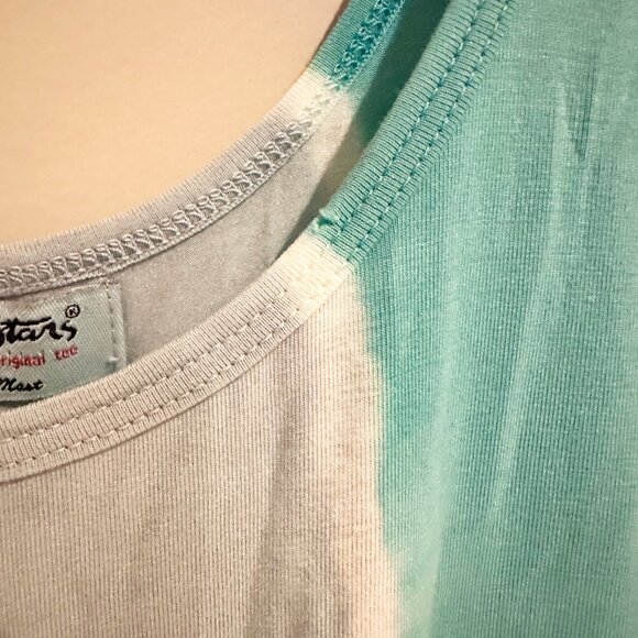 Michael Stars Flowy Tank Top Womens Size OS Turquoise Grey Colorblock Scoop Neck - Picture 6 of 9